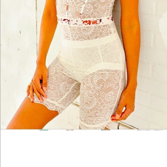 Free People Ivory Lace Romper Bike Shorts - Picture 3 of 7